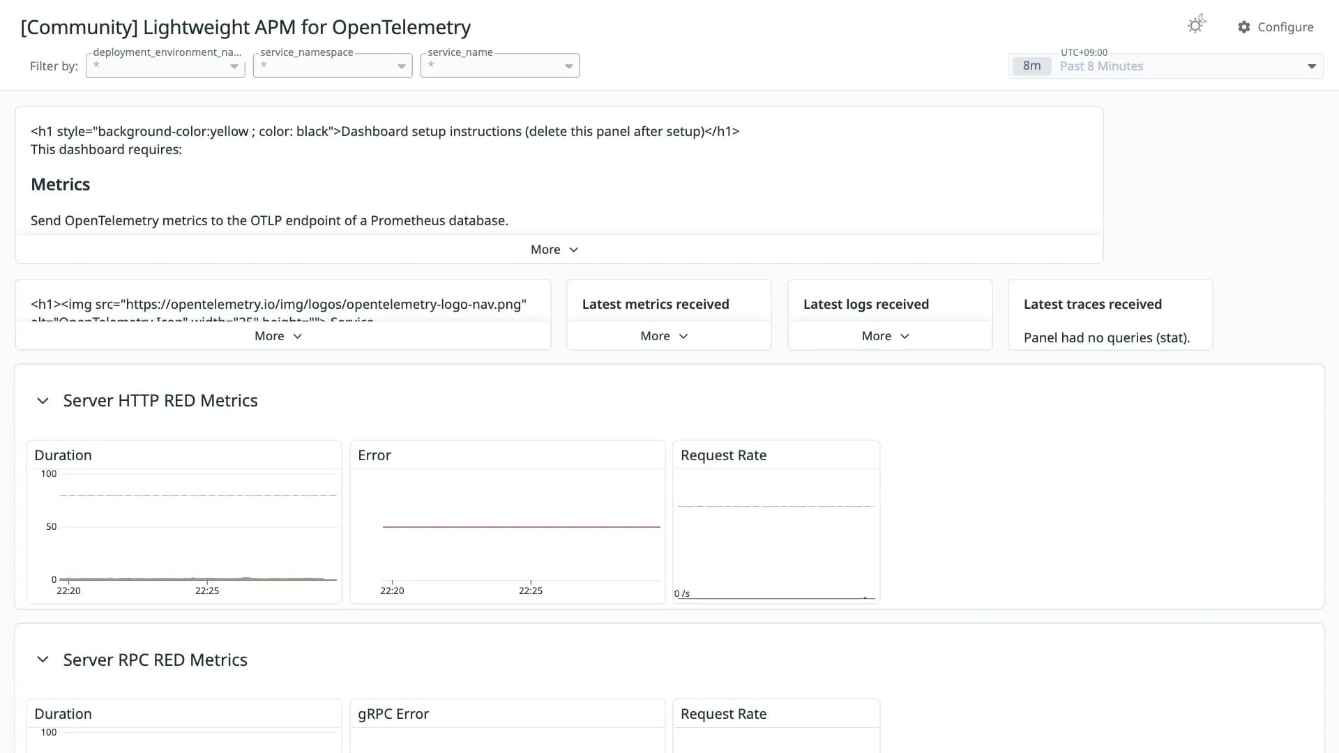 Lightweight APM for OpenTelemetry